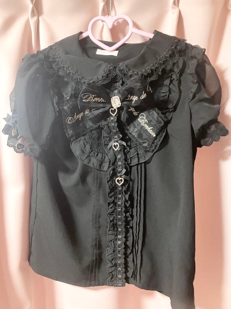 リボンレース衿ブラウス