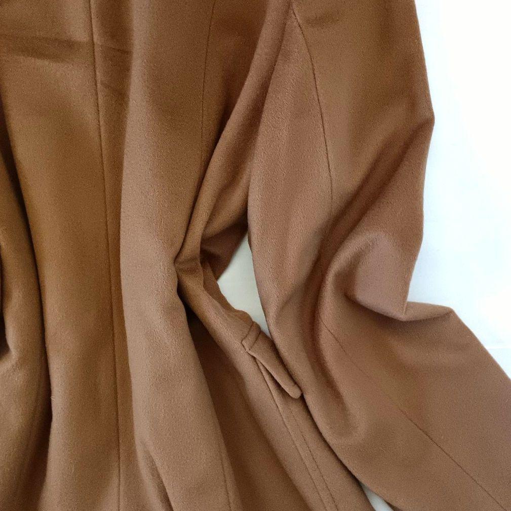 希少！超マキシ丈125cm　カシミア100%　キャメルベージュ　ウロコカシミア