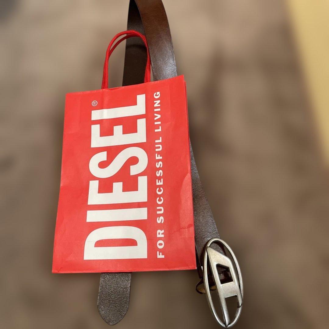 DIESEL ブラウンレザー ベルト