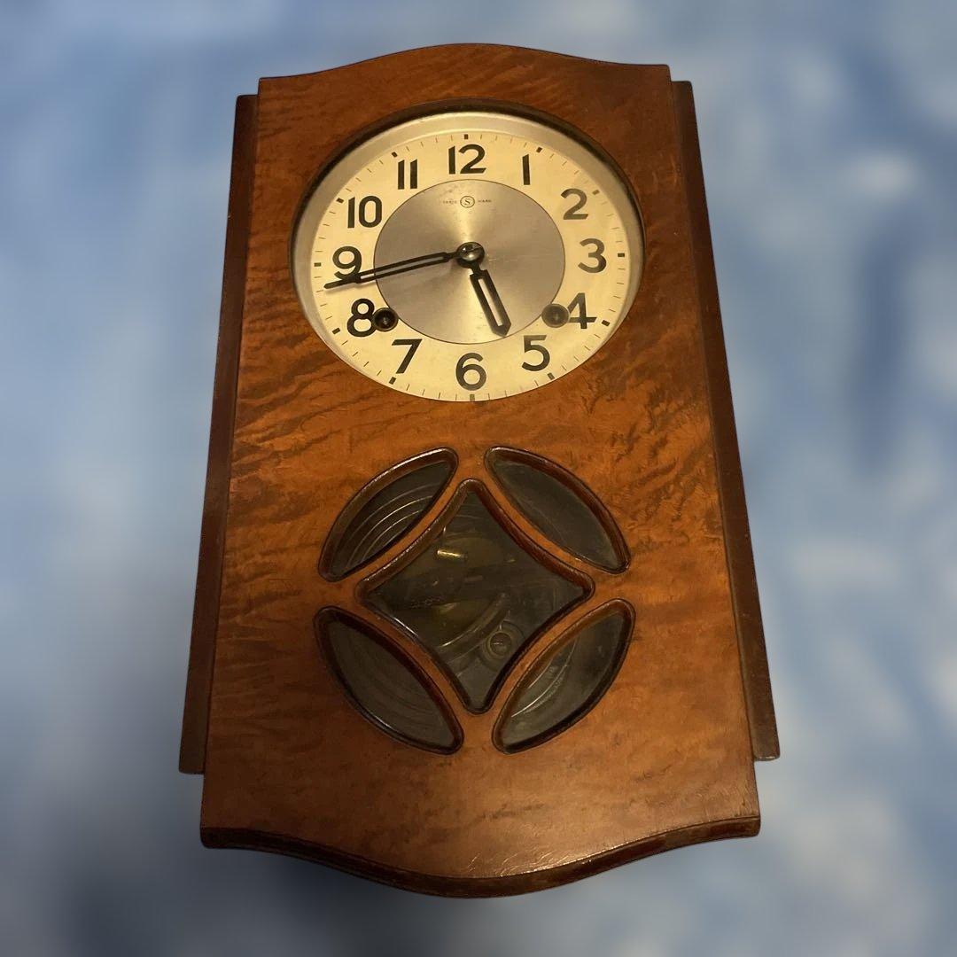 Trade mark S アンティーク ゼンマイ 時計 振り子時計　精工舎