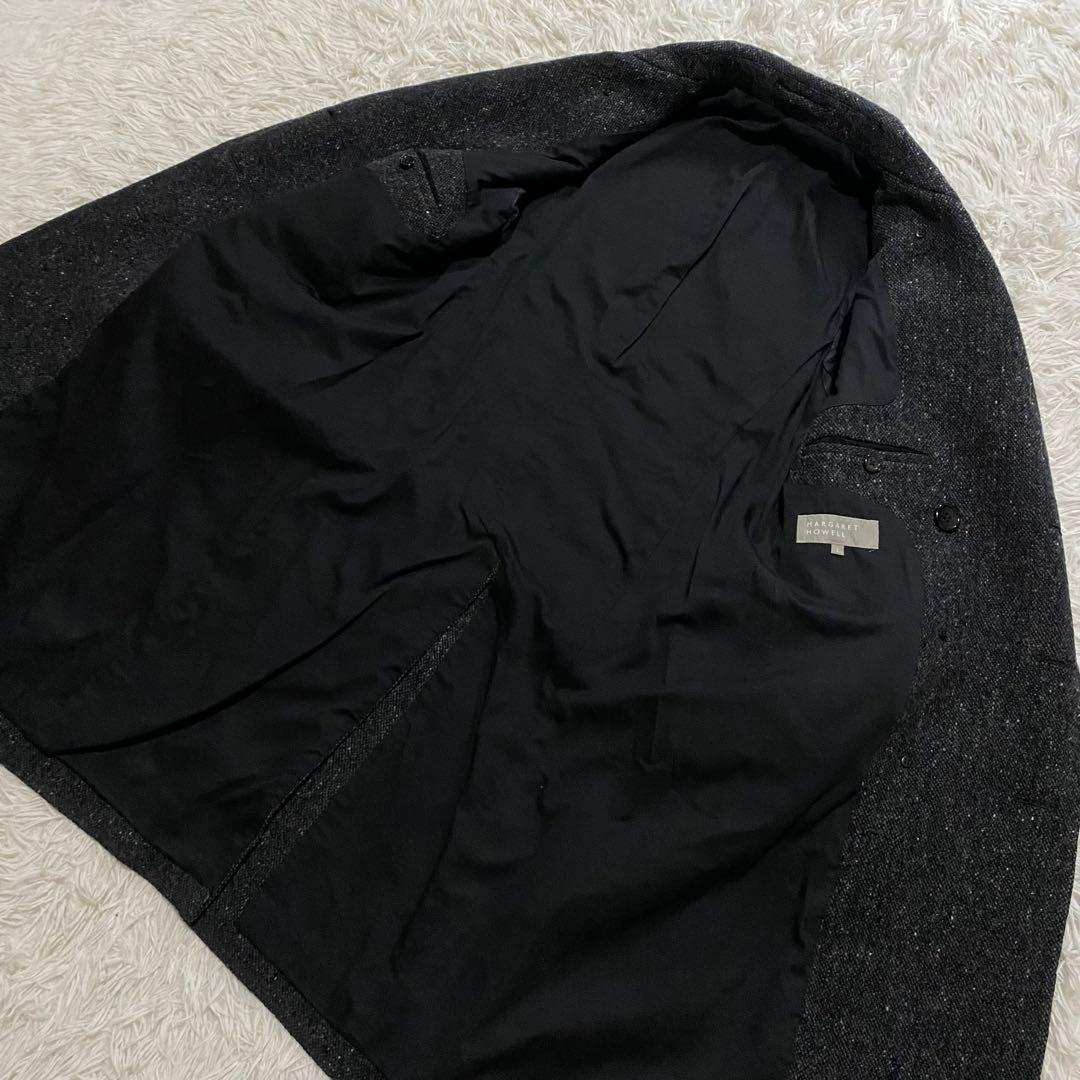 【美品】マーガレットハウエル　ダブルチェスターコート　ツイード　ロング　Sサイズ