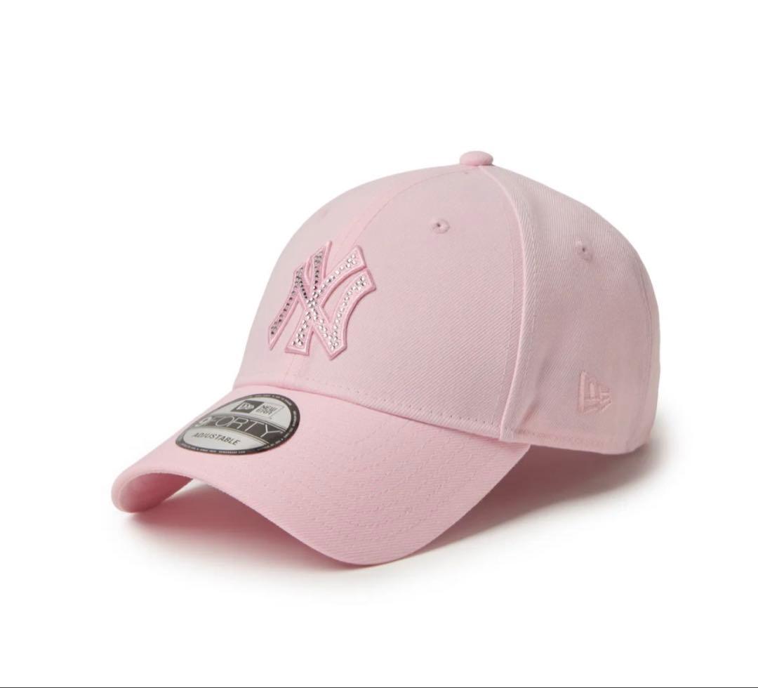 り*び様 NEWERA 9FORTY ピンク ラインストーン ヤンキース キャッ