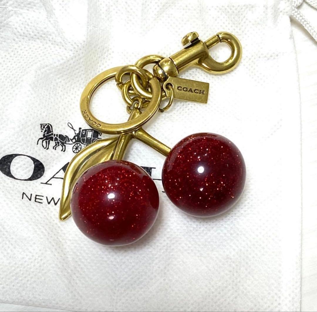 【未使用】COACH チェリー チャーム キーホルダー キーリング さくらんぼ
