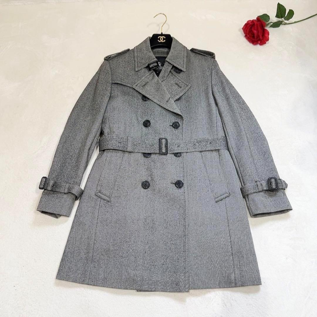 新品同様✨　バーバリー　ブラックレーベル　M トレンチ　コート　ヘリンボーン