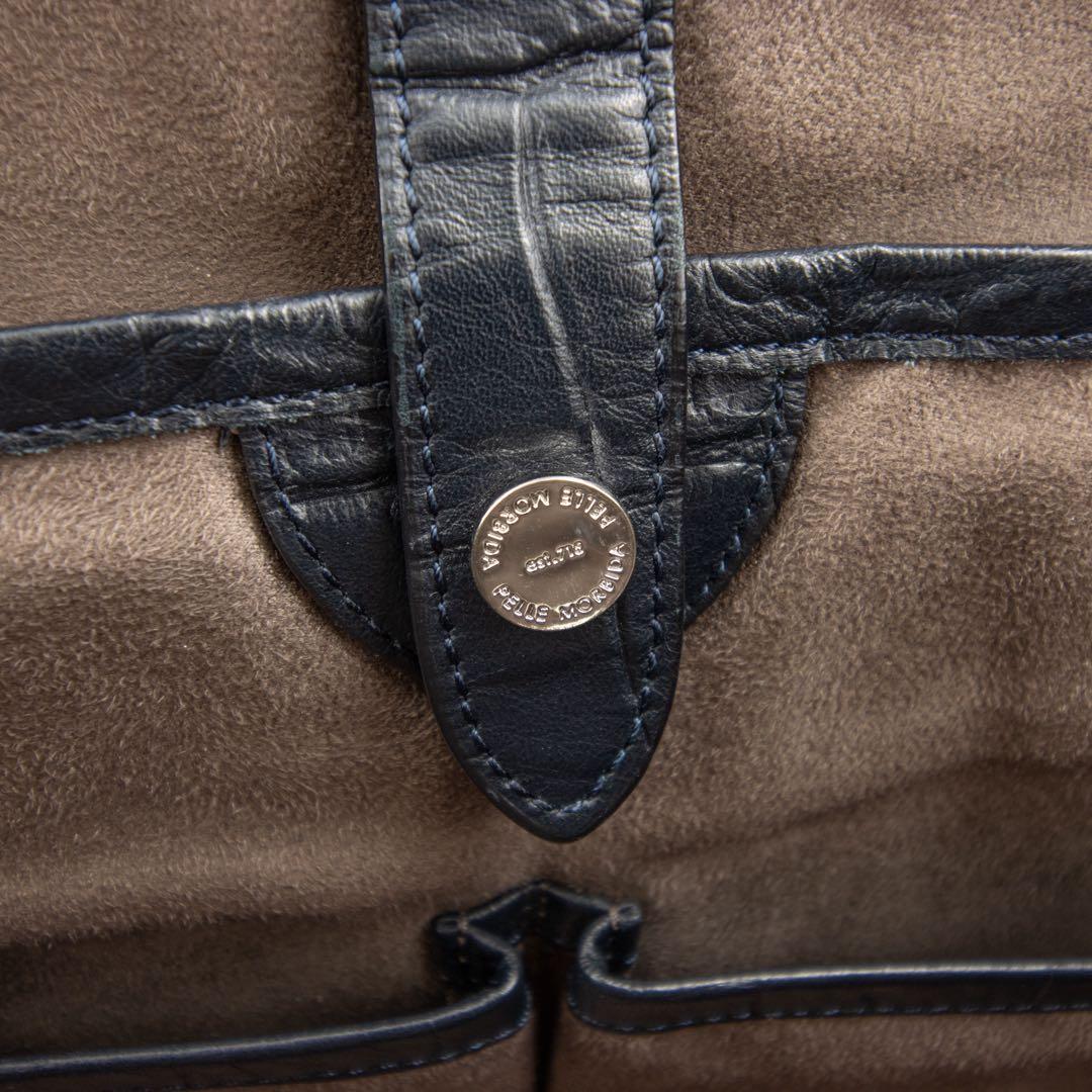 A092【美品】ペッレモルビダ／メイデンヴォヤージュ　トートバッグ　クロコ型押し