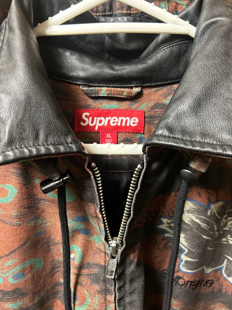 ジャケット・アウター Supreme Leather Collar Utility Jacket XL
