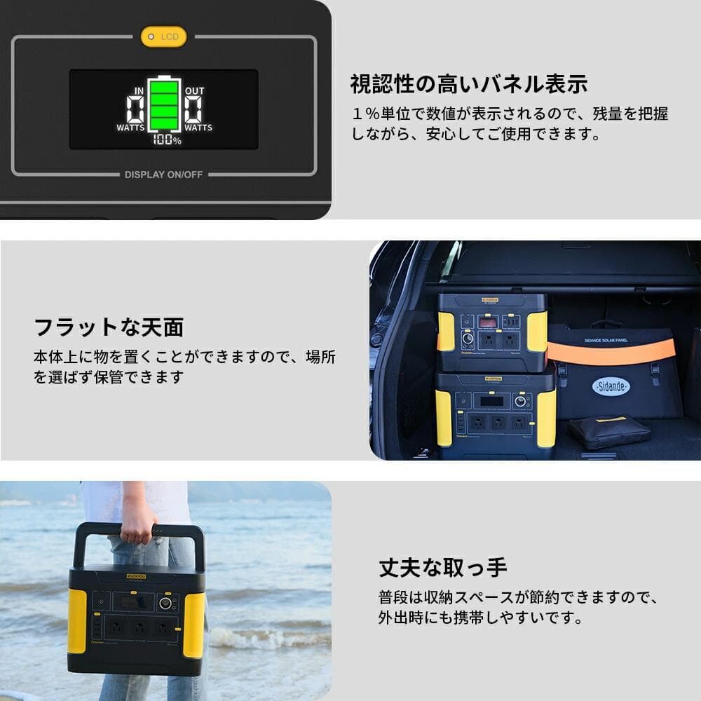 EEIVOL ポータブル電源 大容量515Wh AC出力600W