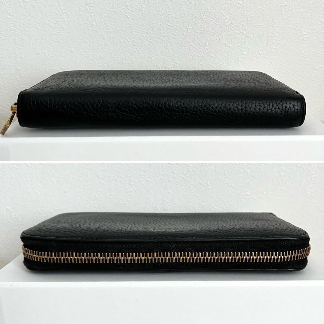 極美品✨トムフォード ラウンドファスナー 長財布ロゴ ブラック レザー