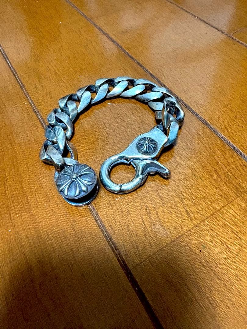 シルバー チェーンブレスレット 花モチーフ