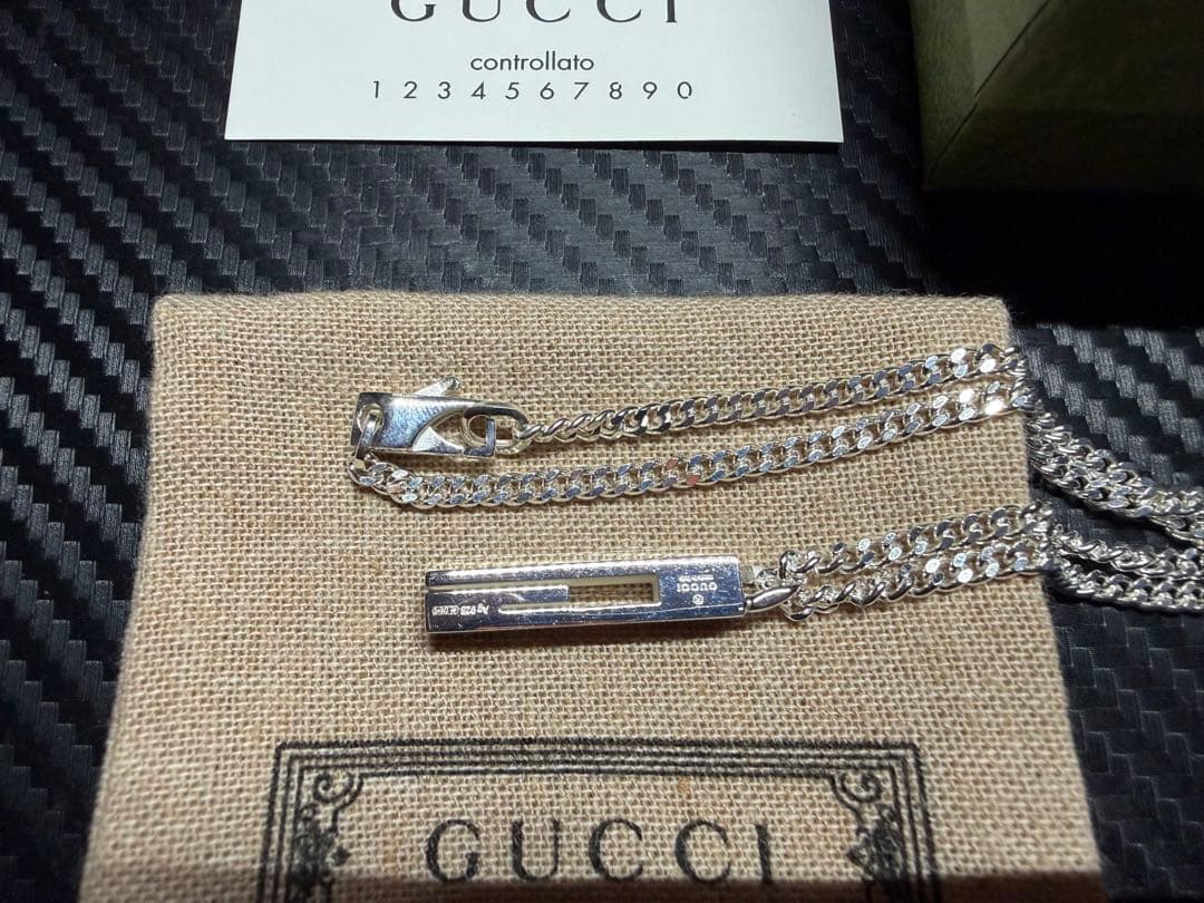 GUCCI シルバー チェーンネックレス 未使用品