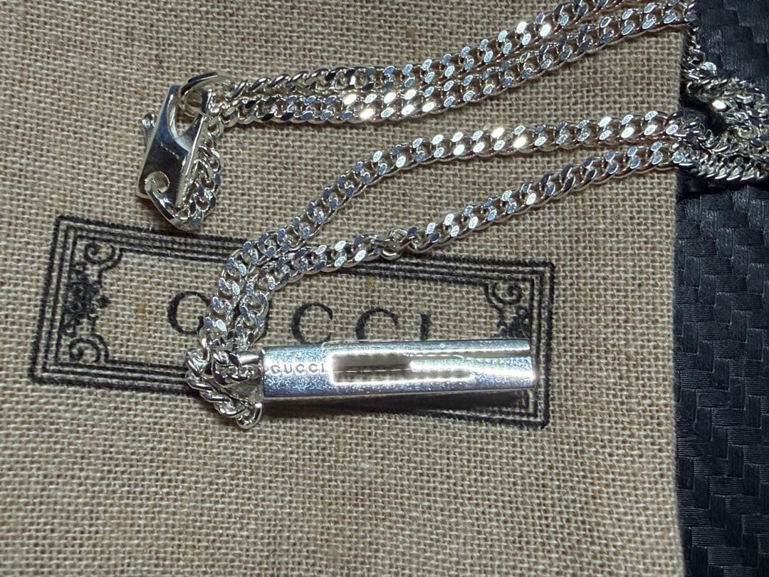 GUCCI シルバー チェーンネックレス 未使用品