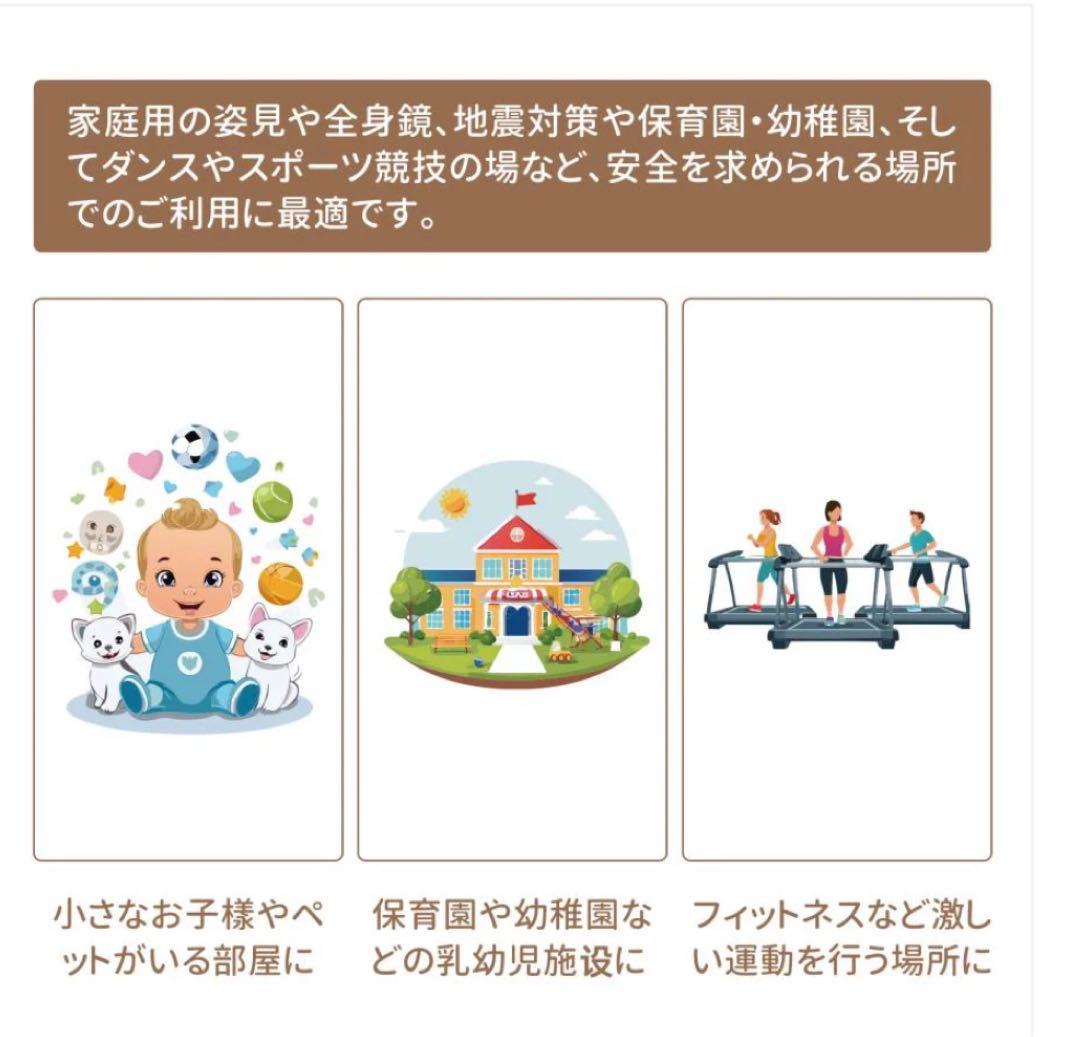 軽壁掛け鏡160x60cm白
