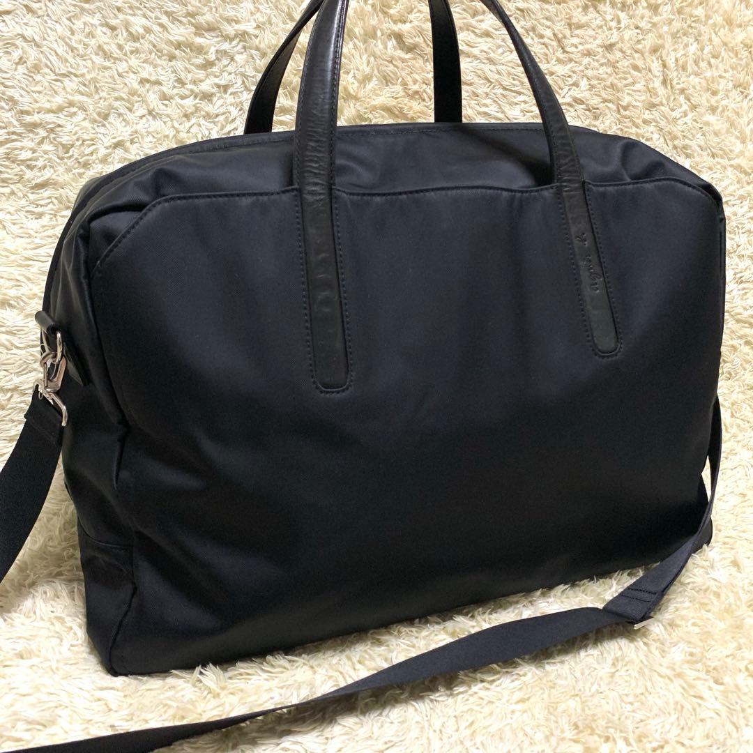 美品　アニエスベー　2way ボストンバッグ　ブラック