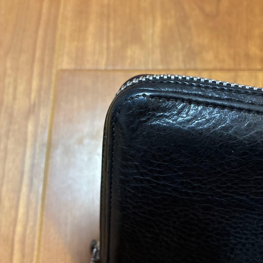 クロムハーツ REC F ZIP ブラック　レザー プレーン 長財布