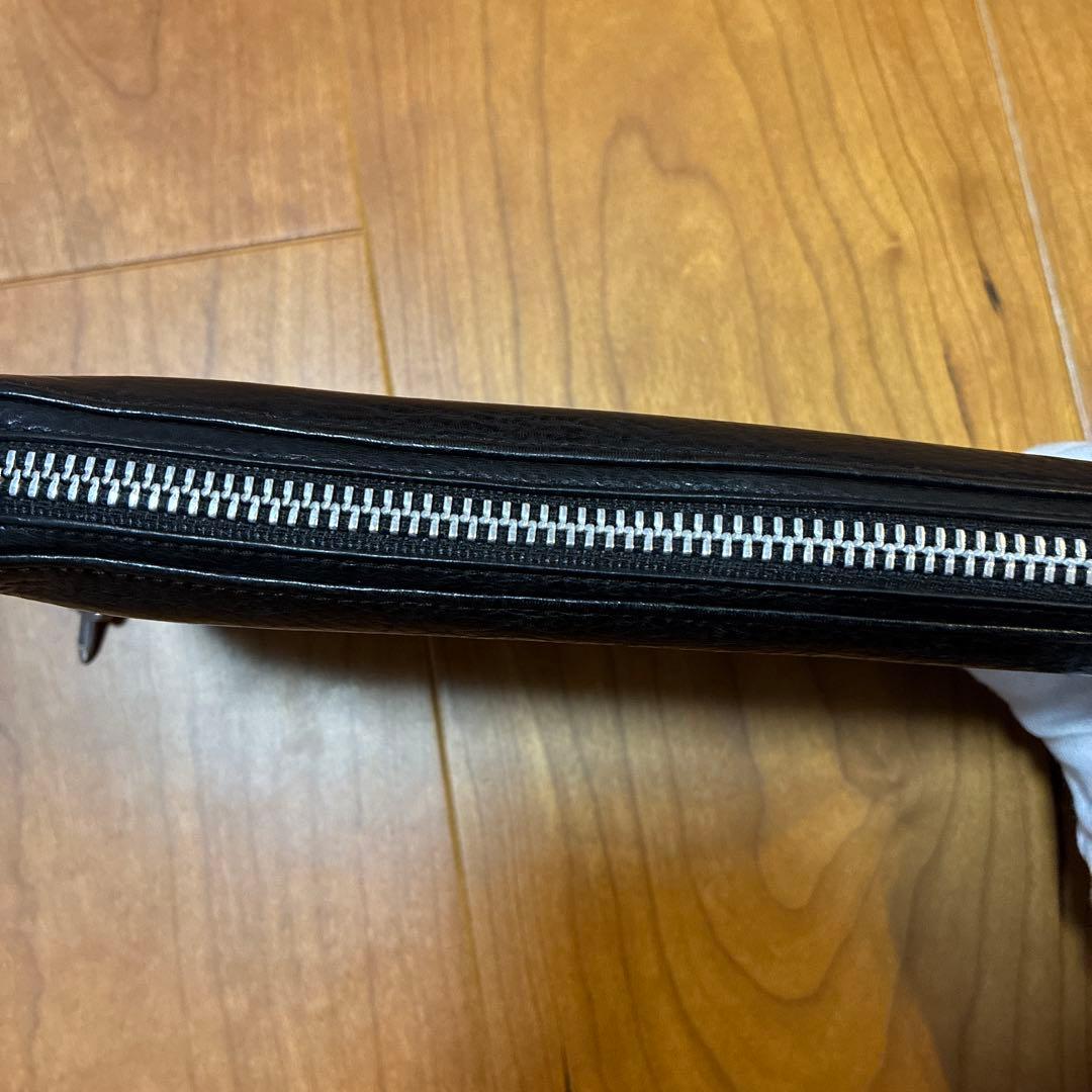 クロムハーツ REC F ZIP ブラック　レザー プレーン 長財布