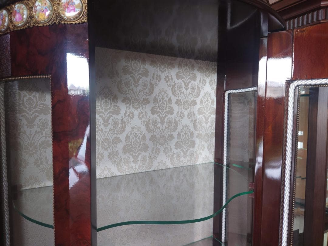 スペイン アンティーク飾り棚 マホガニーローズウッド キャビネット