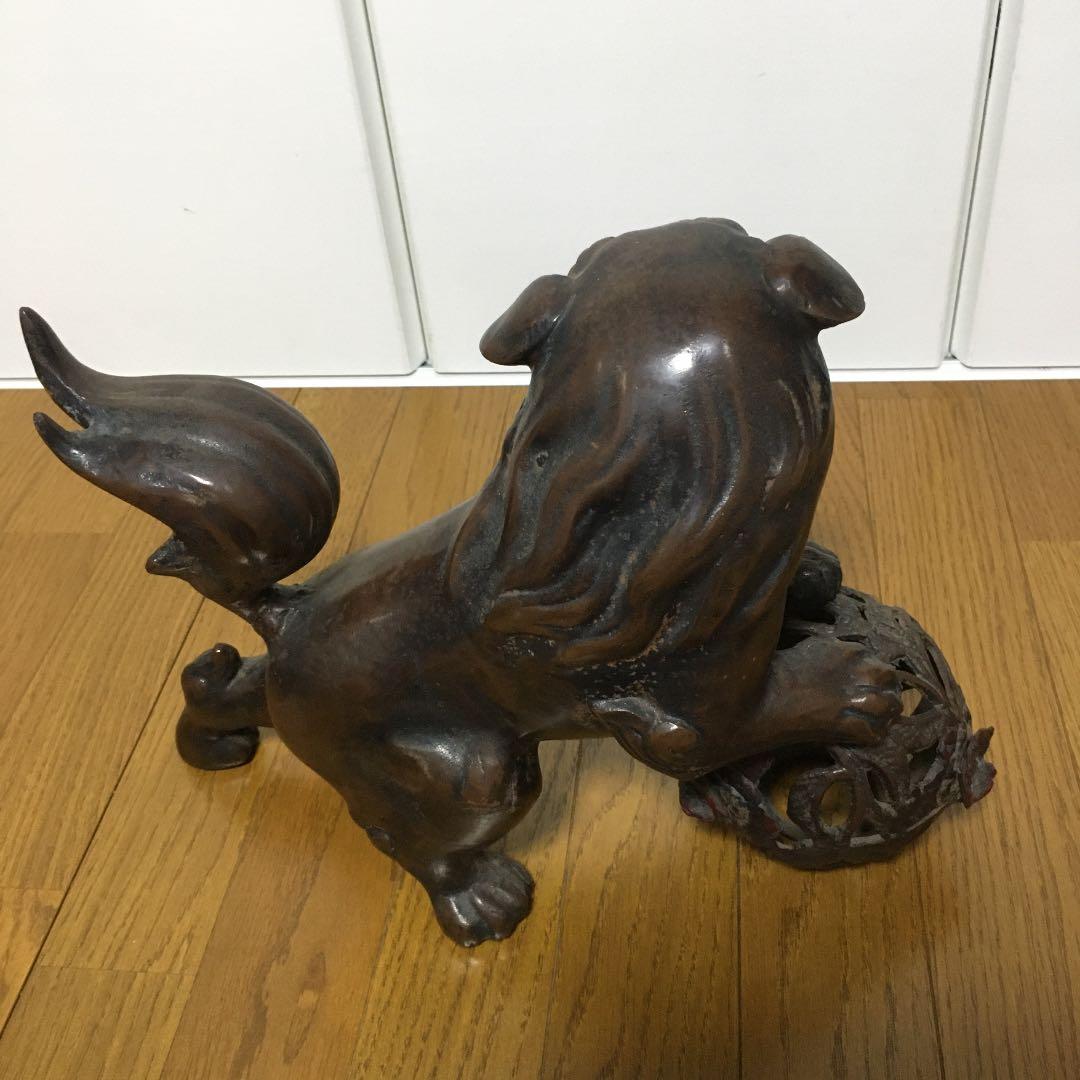 1044 獅子 像 置物 金属製