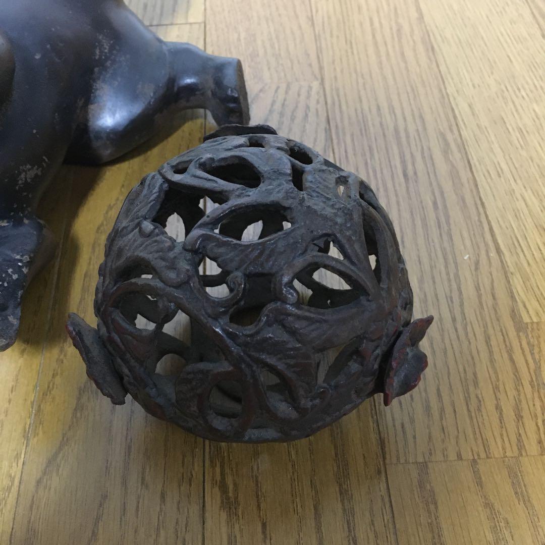 1044 獅子 像 置物 金属製