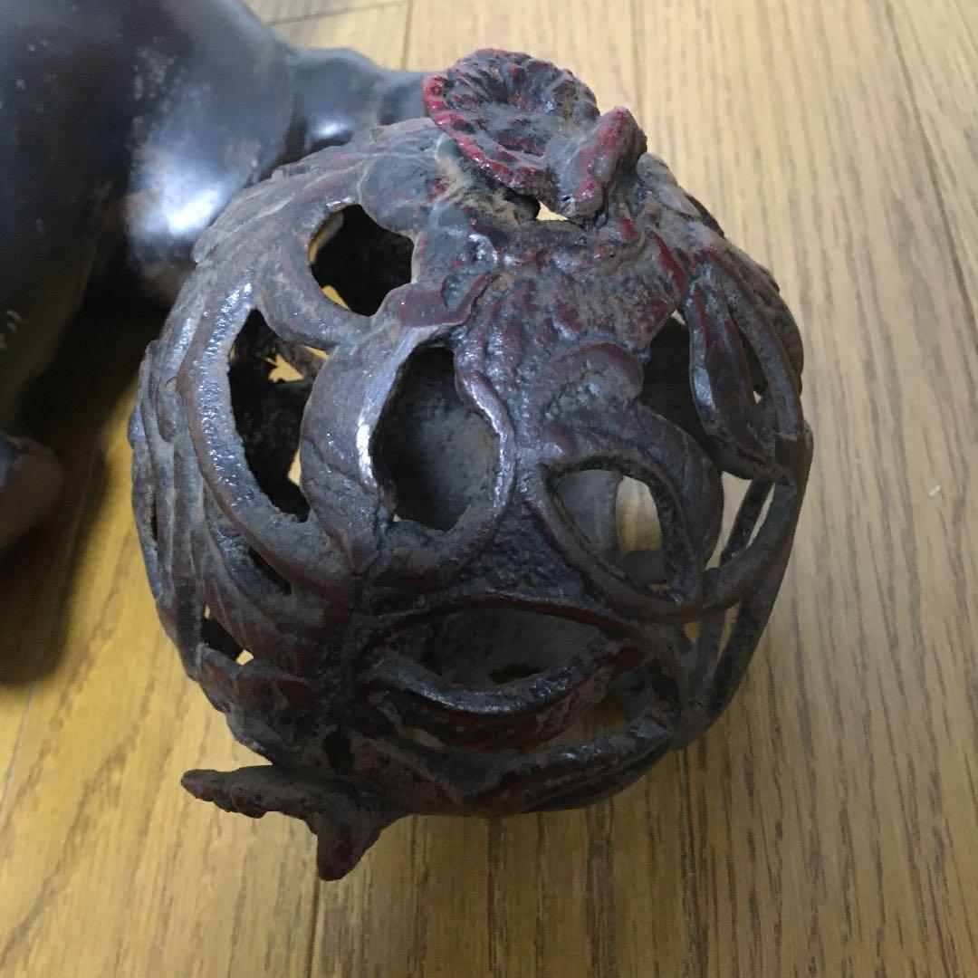 1044 獅子 像 置物 金属製