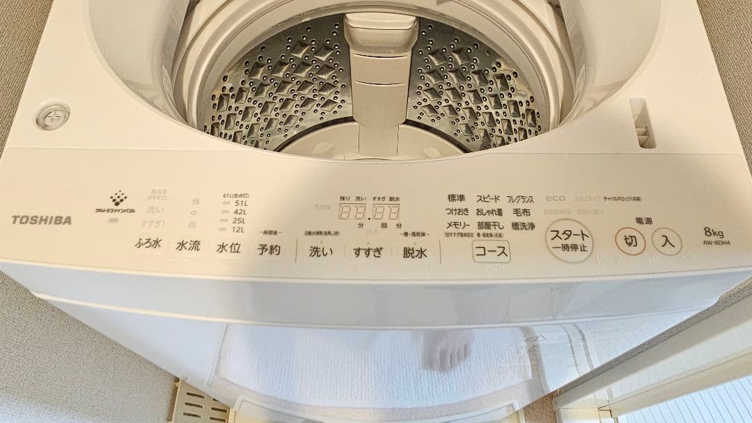【emodoramon】2024年式 TOSHIBA 洗濯機 8キロ