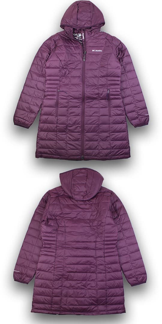 コロンビア ダウン ジャケット レディース アウター コート L 紫 防寒 薄手