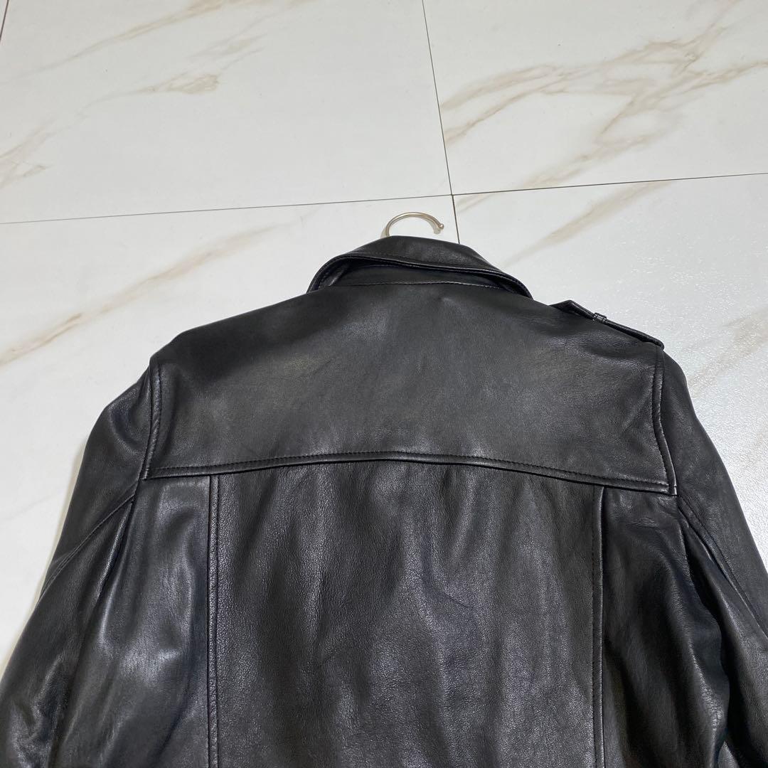 新品♡ザラ ダブルライダースジャケット ラムスキン ベルト 羊革 XL-2XL