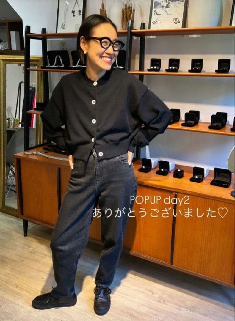 [新品]COUDRE ハイウエストデニム 25 BLACKブラック BLK