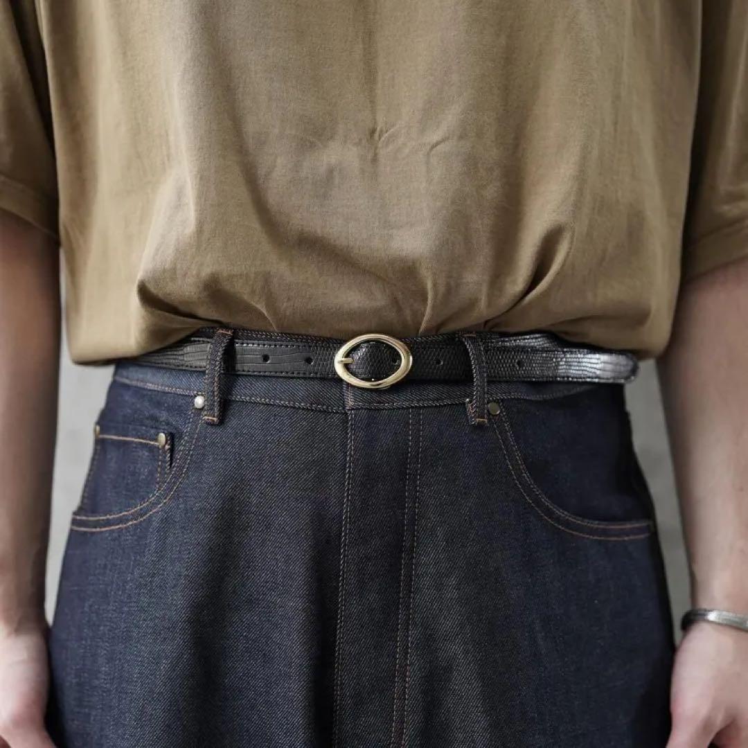 【希少サイズ3】BISOWN ビソウン LIZARD OVAL BELT ベルト