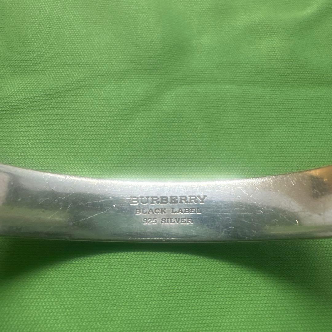 Burberry シルバー925バングル 2本ライン デザイン（中古品）