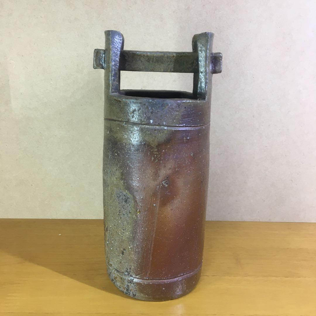 備前焼 手桶花入  伊勢崎満