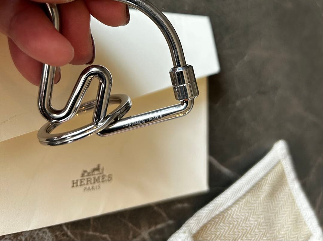 HERMES エルメス シュヴァルシルバーキーリングキーホルダー