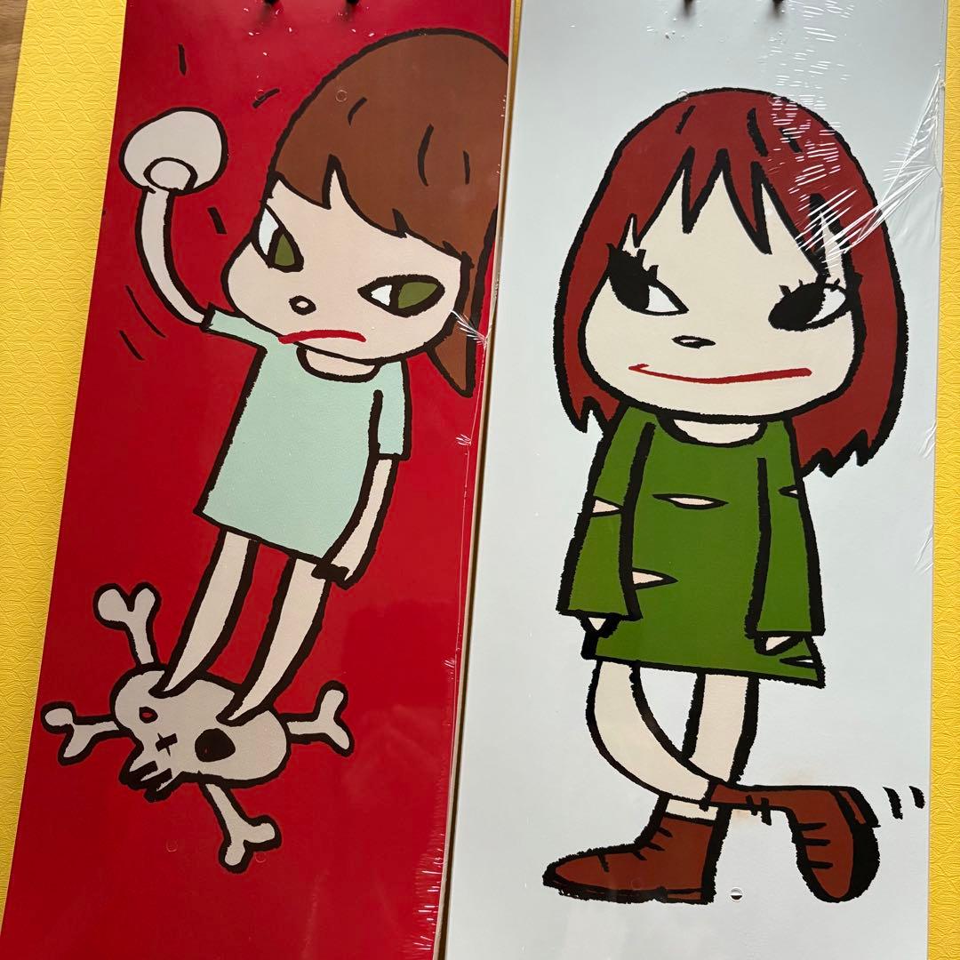 奈良美智　MoMA スケートボード　赤白2枚セット　付属カード・金具・元箱あり