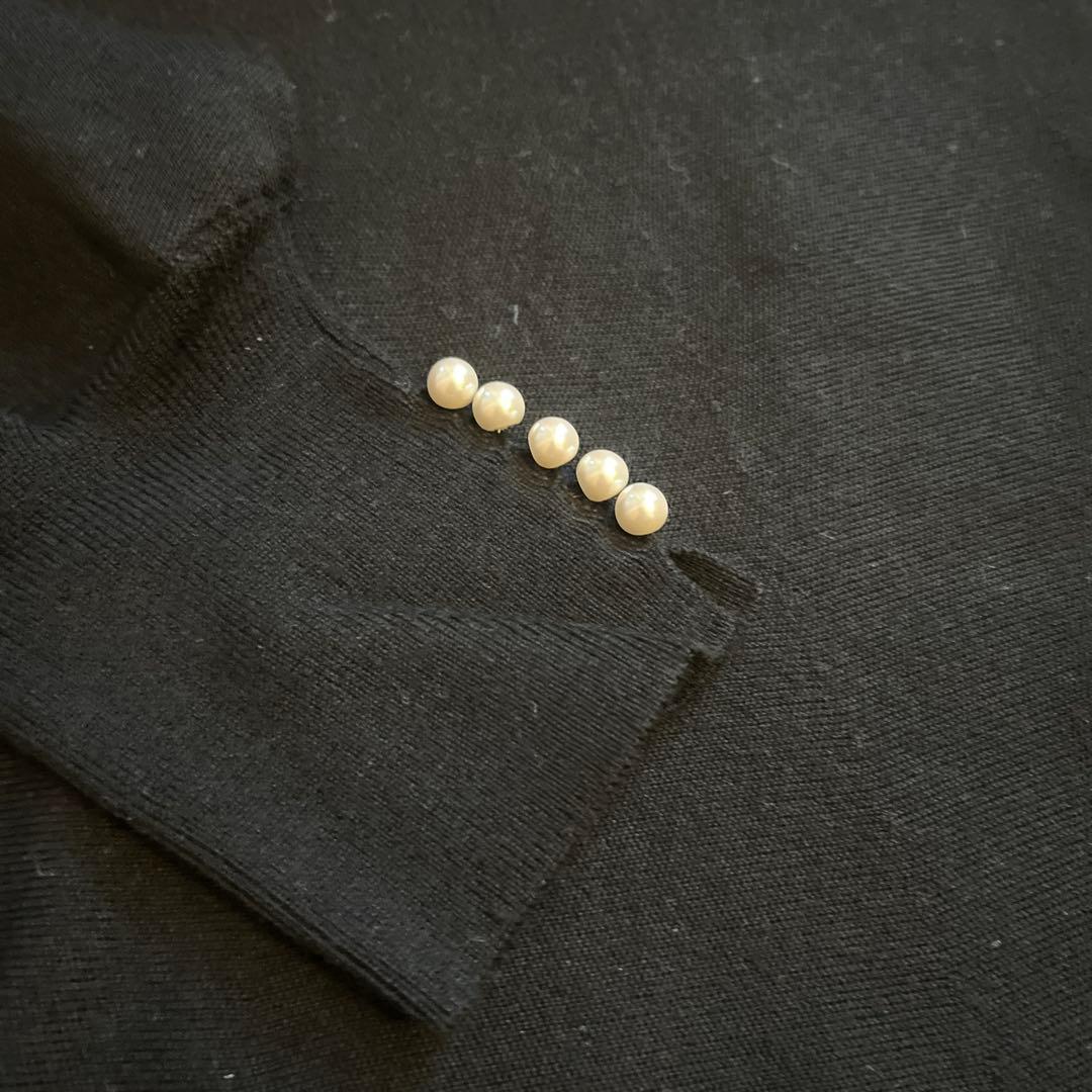 『美品』アナイ　ANAYI ワンピース　Aライン　パール　黒　ニット　ボールジィ
