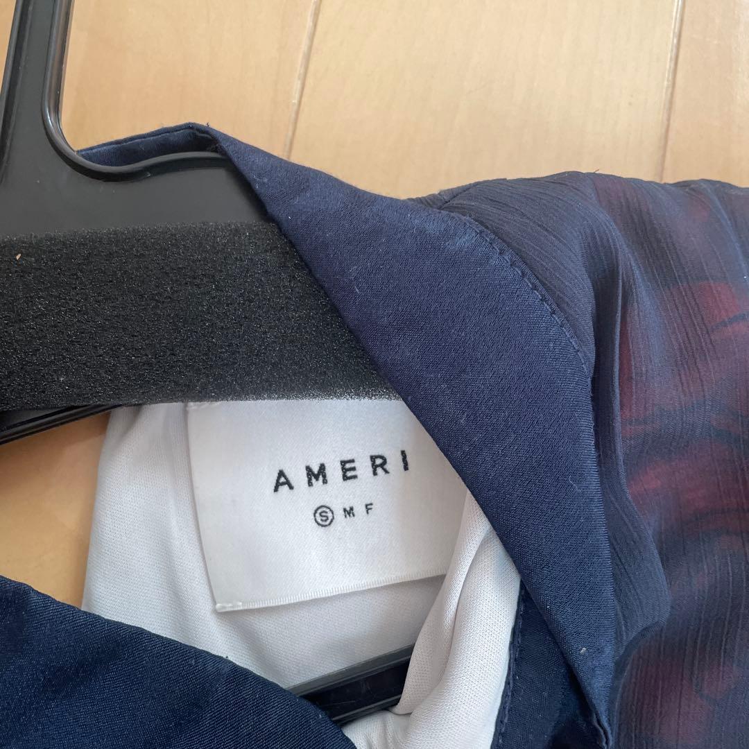 Ameri VINTAGE ELLA VEIL DRESSネイビー　S