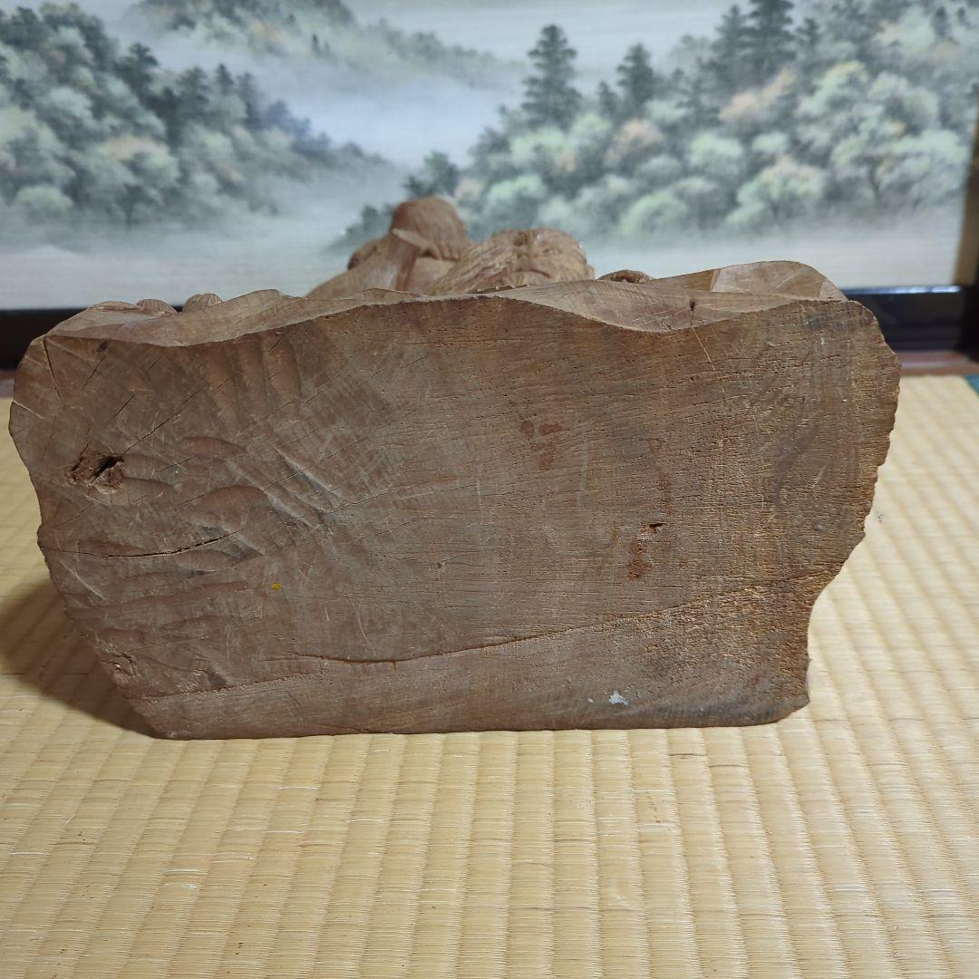 木製猿の彫刻 置物 アジアンスタイル