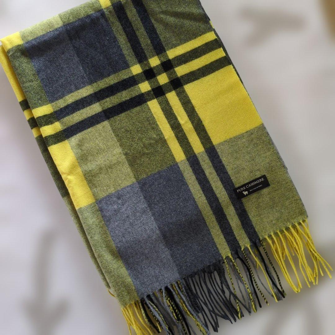 23区 カシミヤ100% チェック柄ストール