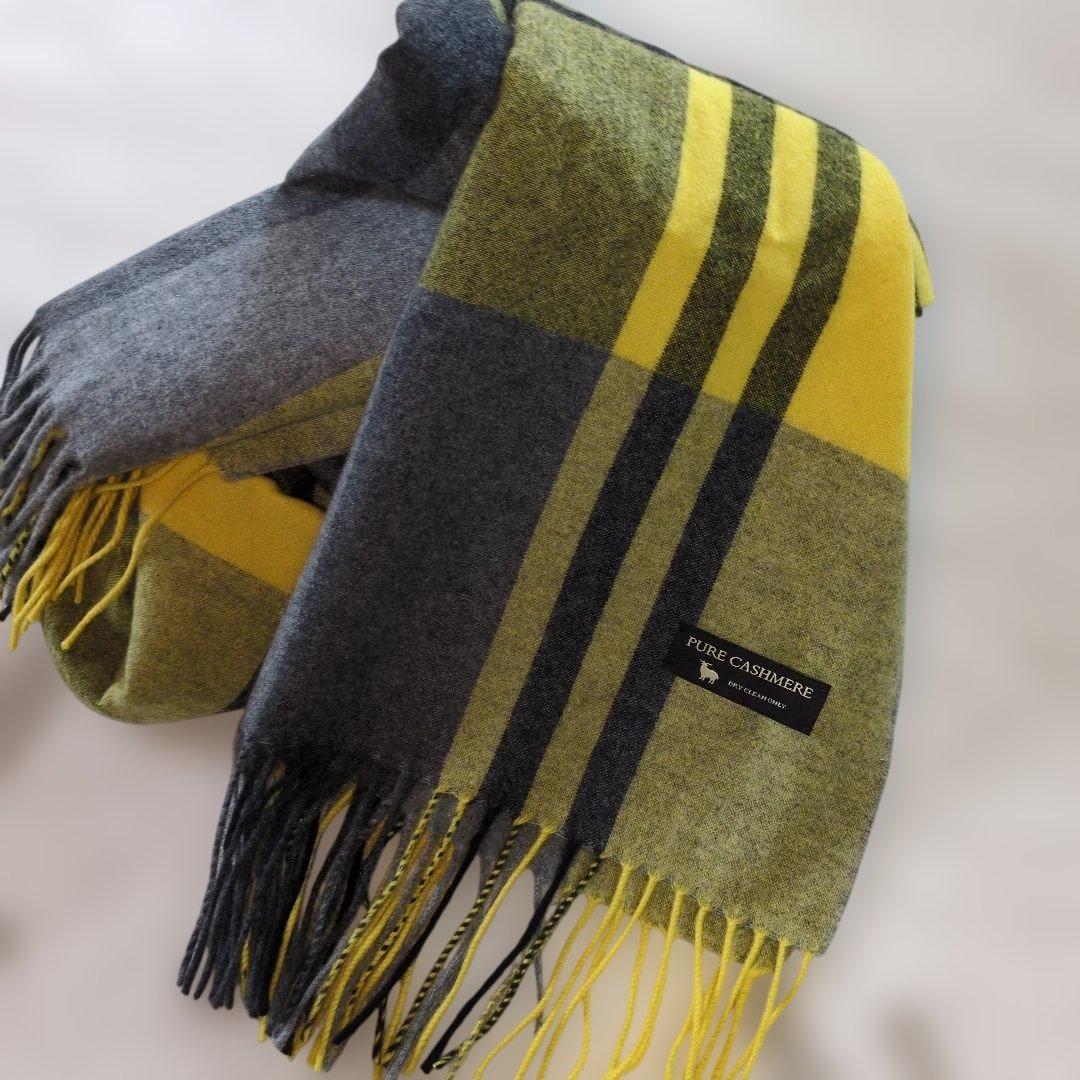 23区 カシミヤ100% チェック柄ストール