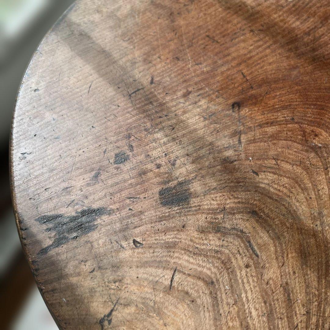 希少　アンティーク　昭和レトロ　小ぶりな木製茶舞台　ろくろ脚