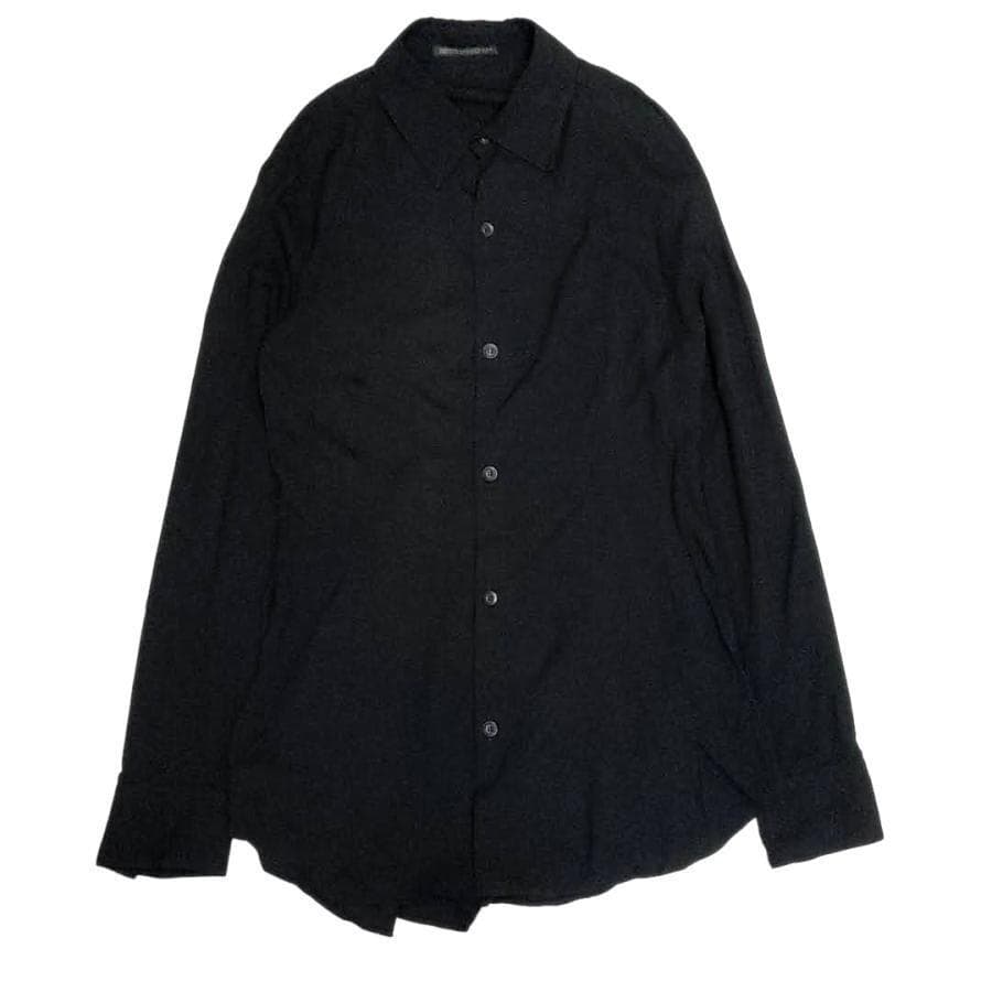 美品 ヨウジヤマモト 長袖 レーヨンシャツ ロング丈 1 10-24113003