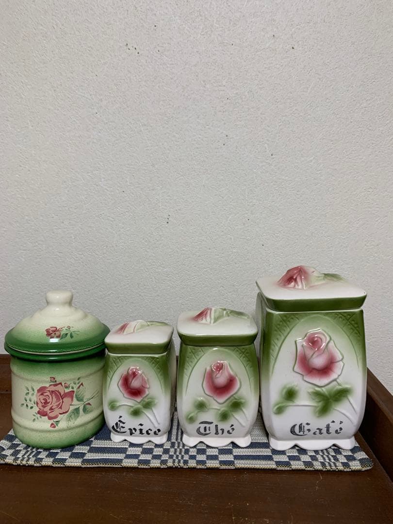 イマン　imane イヴ　ホーローキャニスター&ジャンヌ　陶器キャニスター3個