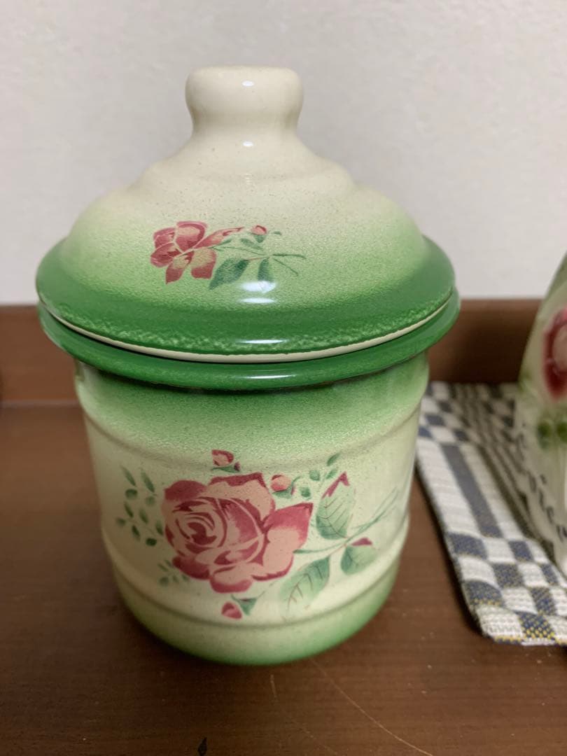 イマン　imane イヴ　ホーローキャニスター&ジャンヌ　陶器キャニスター3個