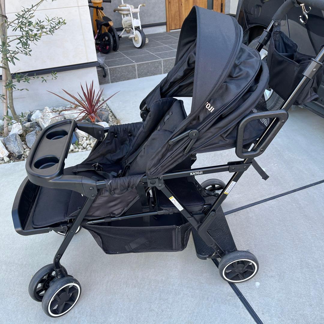 引き渡し限定　KATOJI 2人乗りベビーカー　2人でゴー　限定ブラック