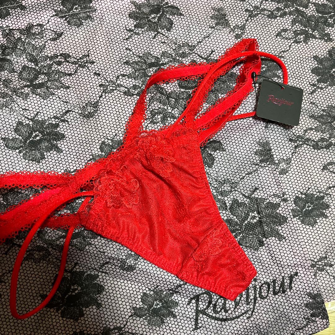 ☆Ravijour☆廃盤ラメ入☆RED☆D65-70 3連Tバック☆セット
