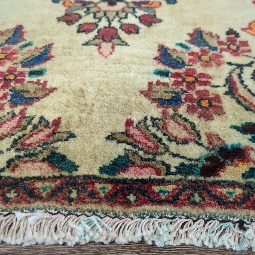 ヴィンテージラグ　ペルシャ絨毯　ザンジャン　手織り絨毯　ウール　コットン