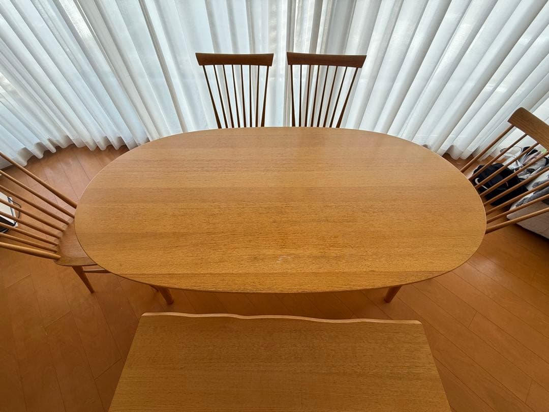 ジャム　ダイニングテーブルセット　テーブル、椅子4つ、ベンチ