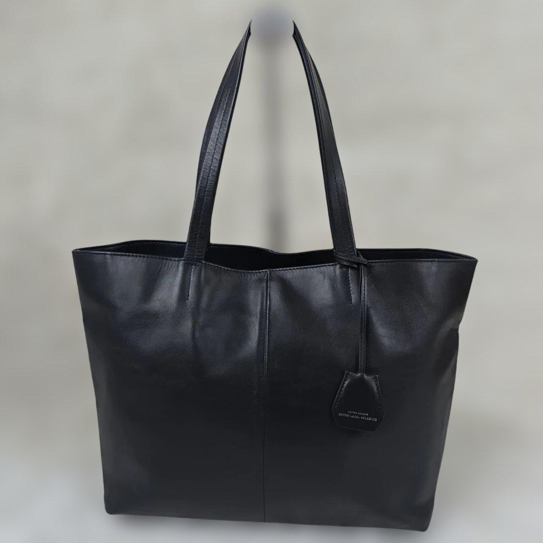 ✨極美品✨ グリーンレーベルリラクシング トートバッグ レザー 肩掛け A4 紺