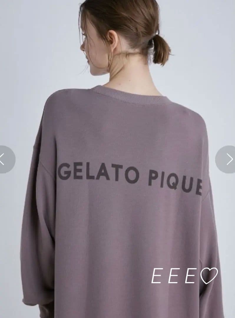 正規品♡新品♡ジェラートピケ ロゴスウェットワンピース ブラウン 完売レア
