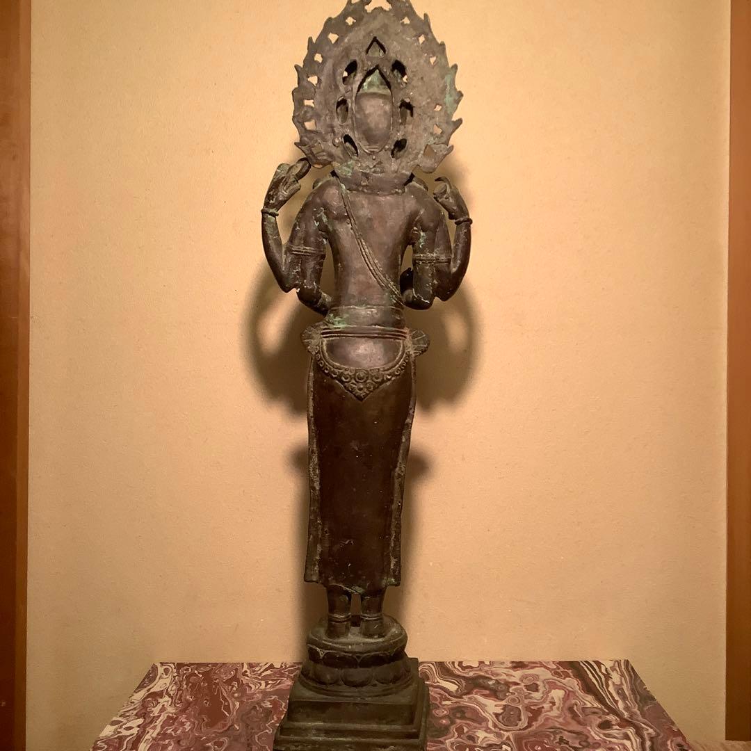 ガンダーラ仏「一面四臂菩薩」クシャーナ朝・マトゥラー美術・エローラ寺院・古銅特大