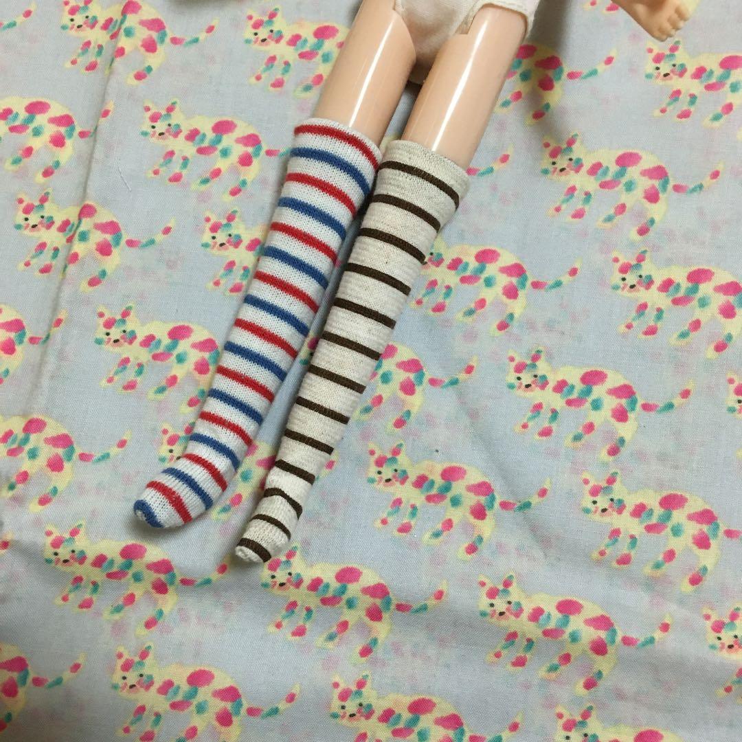 ボーダー マニア　オーバーニーソックス  リカちゃん　ブライス