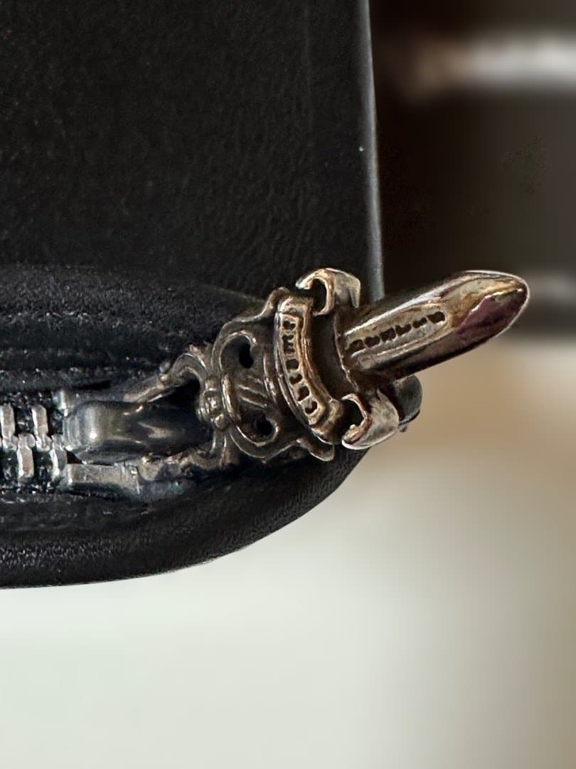 Chrome Hearts パース 3×4 ブラック ヘビーレザー